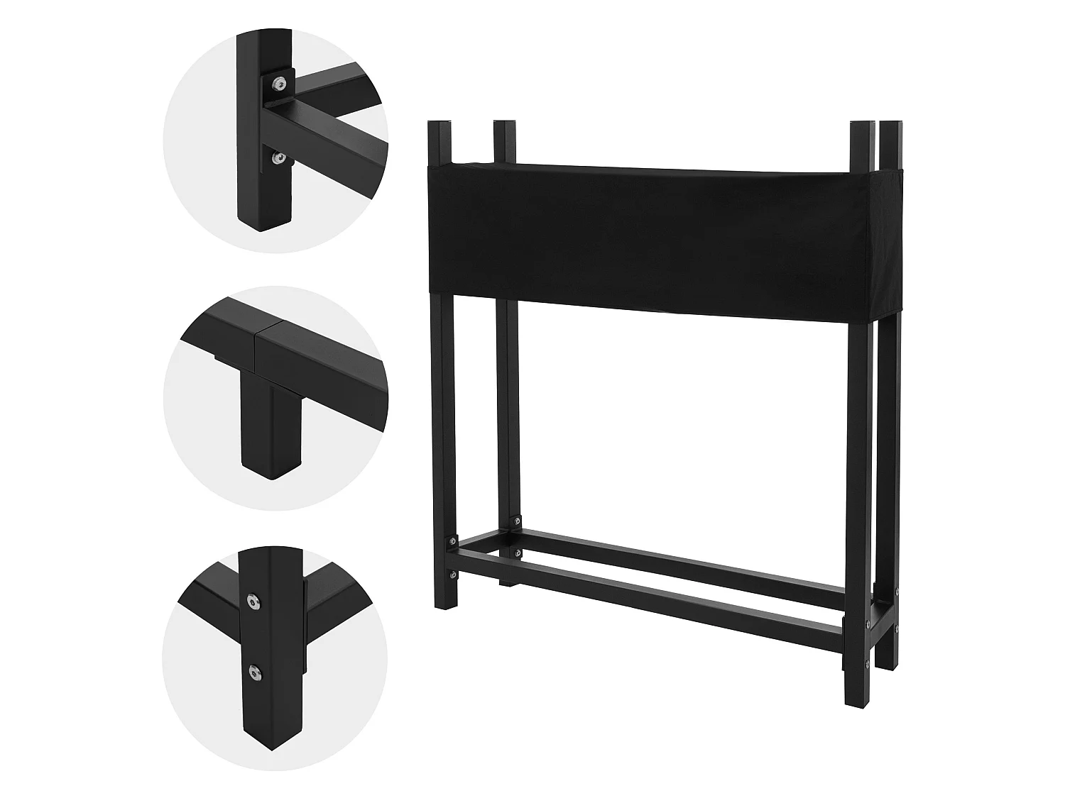 Estante para leña con tapa Estante para leña Ayuda para apilar leña