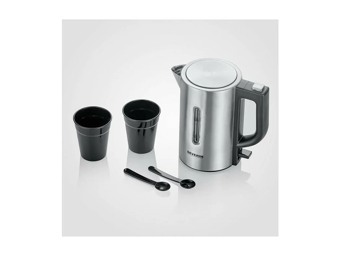 Hervidor de viaje SEVERIN - 0,5 L - 1100 W - Acero inoxidable y negro