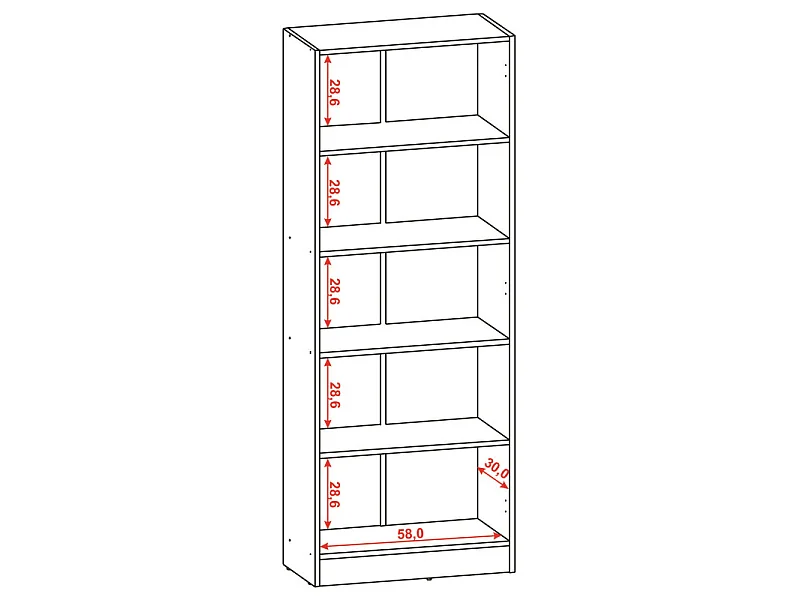 Armoire 2 Portes Blanche Mutifonctions 5 Niches L 61 H 160.6 P 31.8 cm