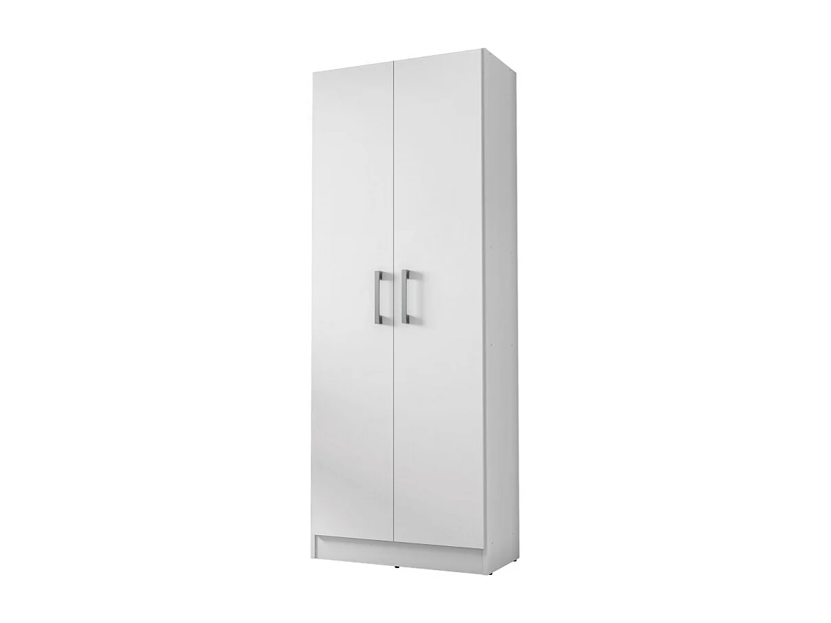 Armoire 2 Portes Blanche Mutifonctions 5 Niches L 61 H 160.6 P 31.8 cm