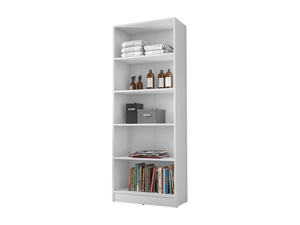 Armoire 2 Portes Blanche Mutifonctions 5 Niches L 61 H 160.6 P 31.8 cm
