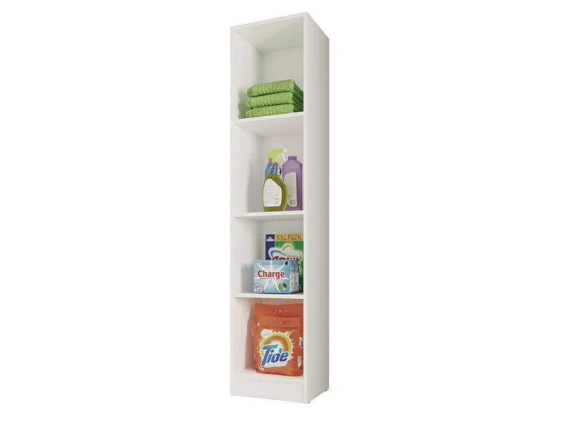 Armoire 1 Porte Blanche Mutifonctions 4 Niches L 35 H 160.6 P 31.8 cm