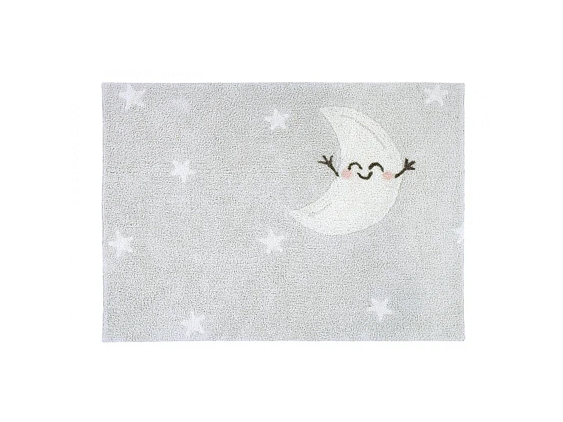 Tapis lavable en machine enfant gris Happy Moon Lorena Canals Rectangulaire Enfant