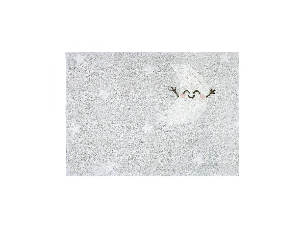 Tapis lavable en machine enfant gris Happy Moon Lorena Canals Rectangulaire Enfant
