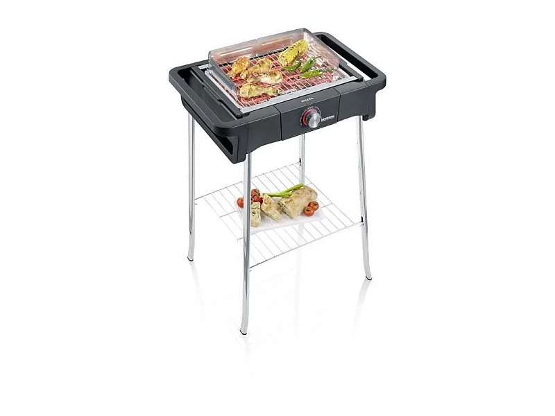 PG8124 Barbecue sur pieds 2500W Style Evo S - 0° a 350° en 10mn - Bac a eau réducteur de fumée et d'odeurs - Pare-ve