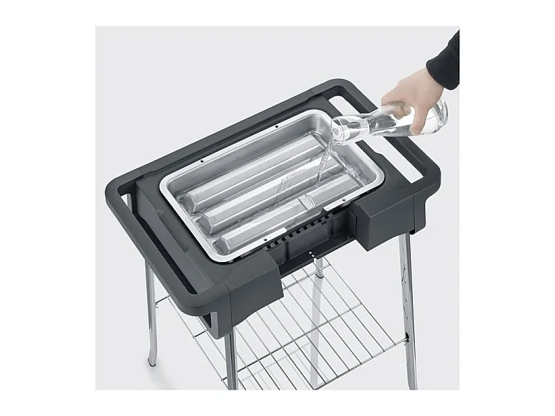 PG8124 Barbecue sur pieds 2500W Style Evo S - 0° a 350° en 10mn - Bac a eau réducteur de fumée et d'odeurs - Pare-ve