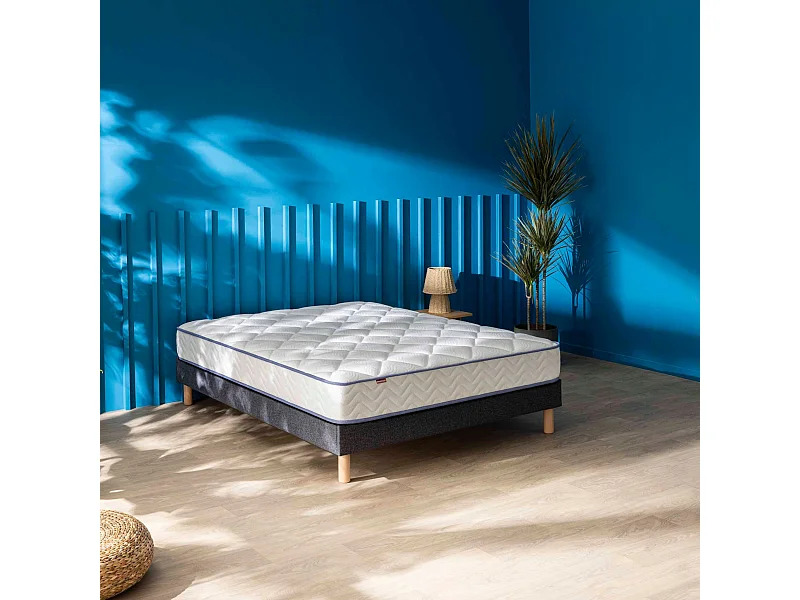Matelas ressorts ensachés + mousse mémoire Merinos SWEETY 140x190