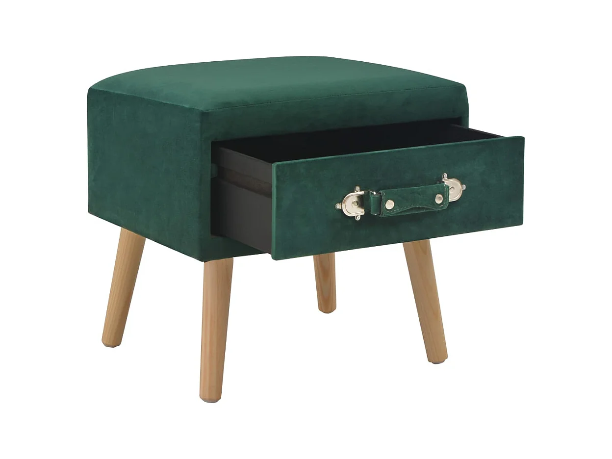 Comodino comodino cassettiera mobile camera da letto verde 40x35x40 cm velluto 1402111