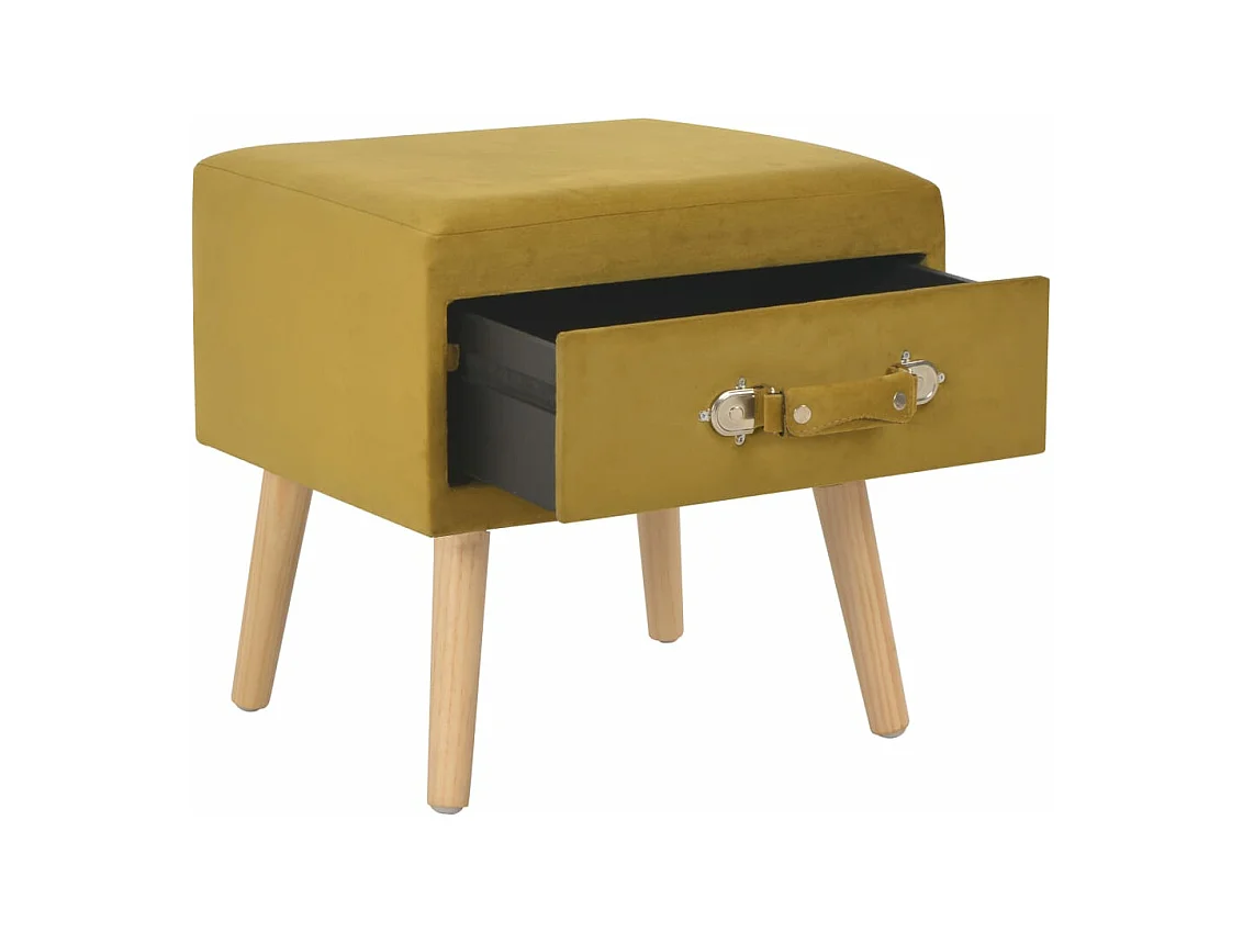 Comodino comodino cassettiera armadio mobili camera da letto 2 pz 40x35x40 cm velluto senape 1402048