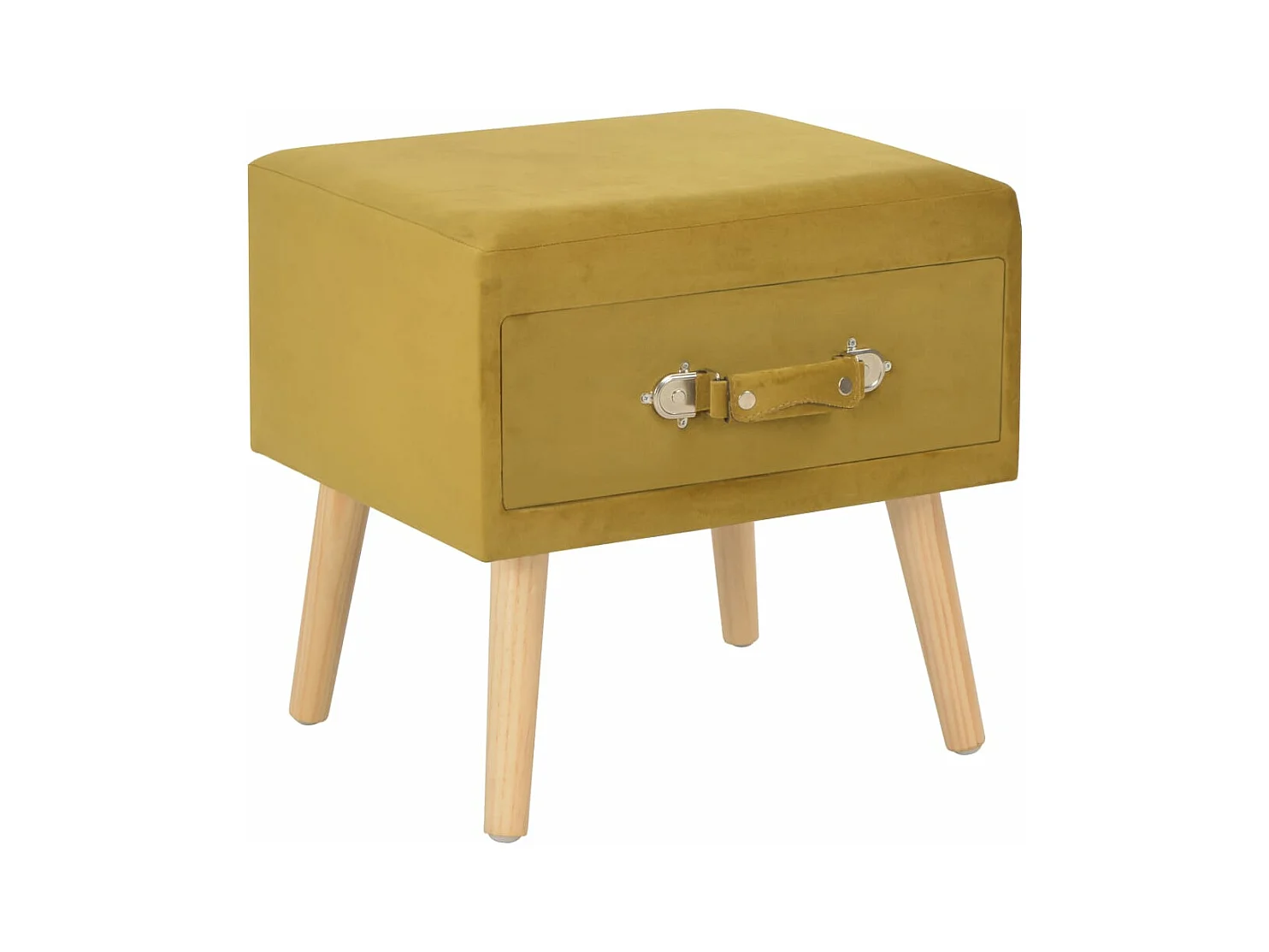 Mesa de cabeceira cômoda guarda-roupa mostarda móveis de quarto 40x35x40 cm veludo 1402066