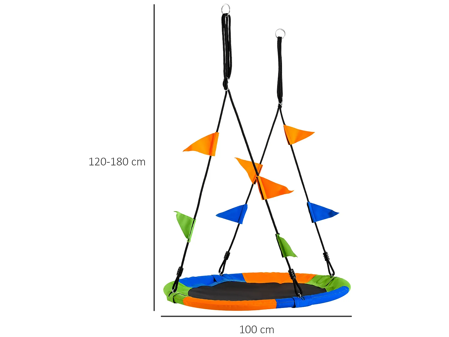 Columpio de jardín infantil multicolor 100x100x180 cm Outsunny