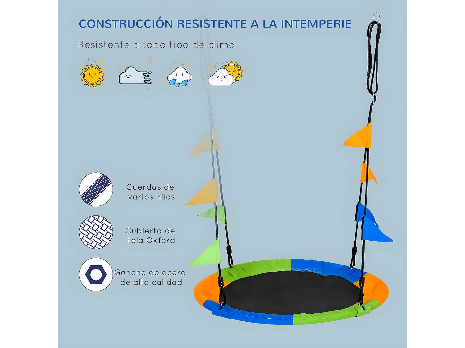 Columpio de jardín infantil multicolor 100x100x180 cm Outsunny