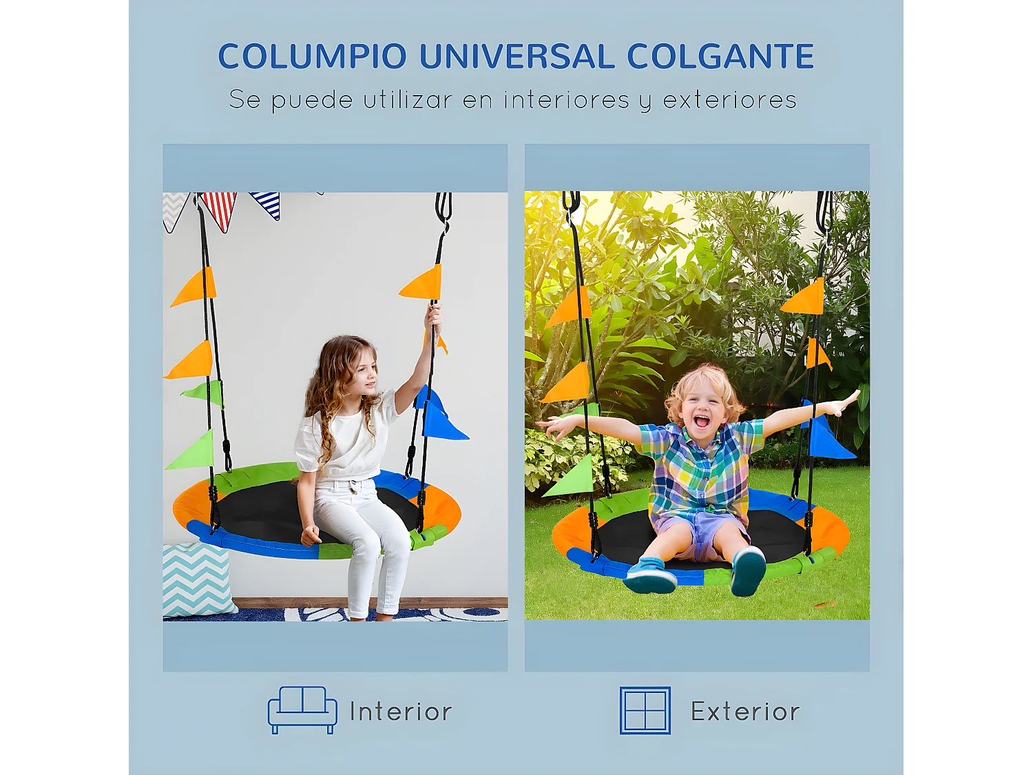 Columpio de jardín infantil multicolor 100x100x180 cm Outsunny