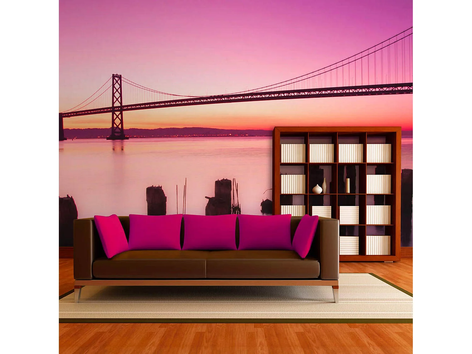 Papier peint baie de san francisco en violet, californie