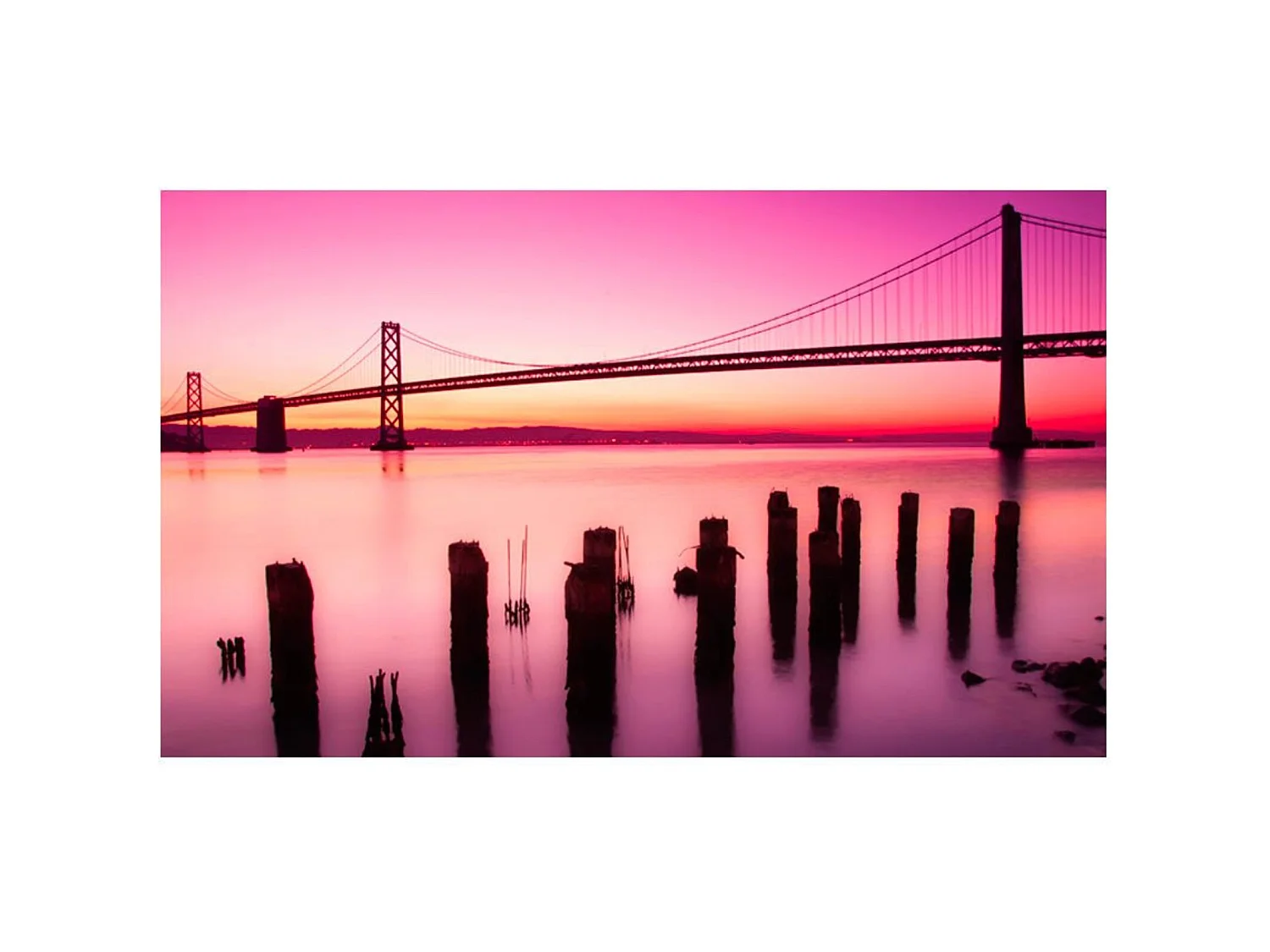 Papier peint baie de san francisco en violet, californie