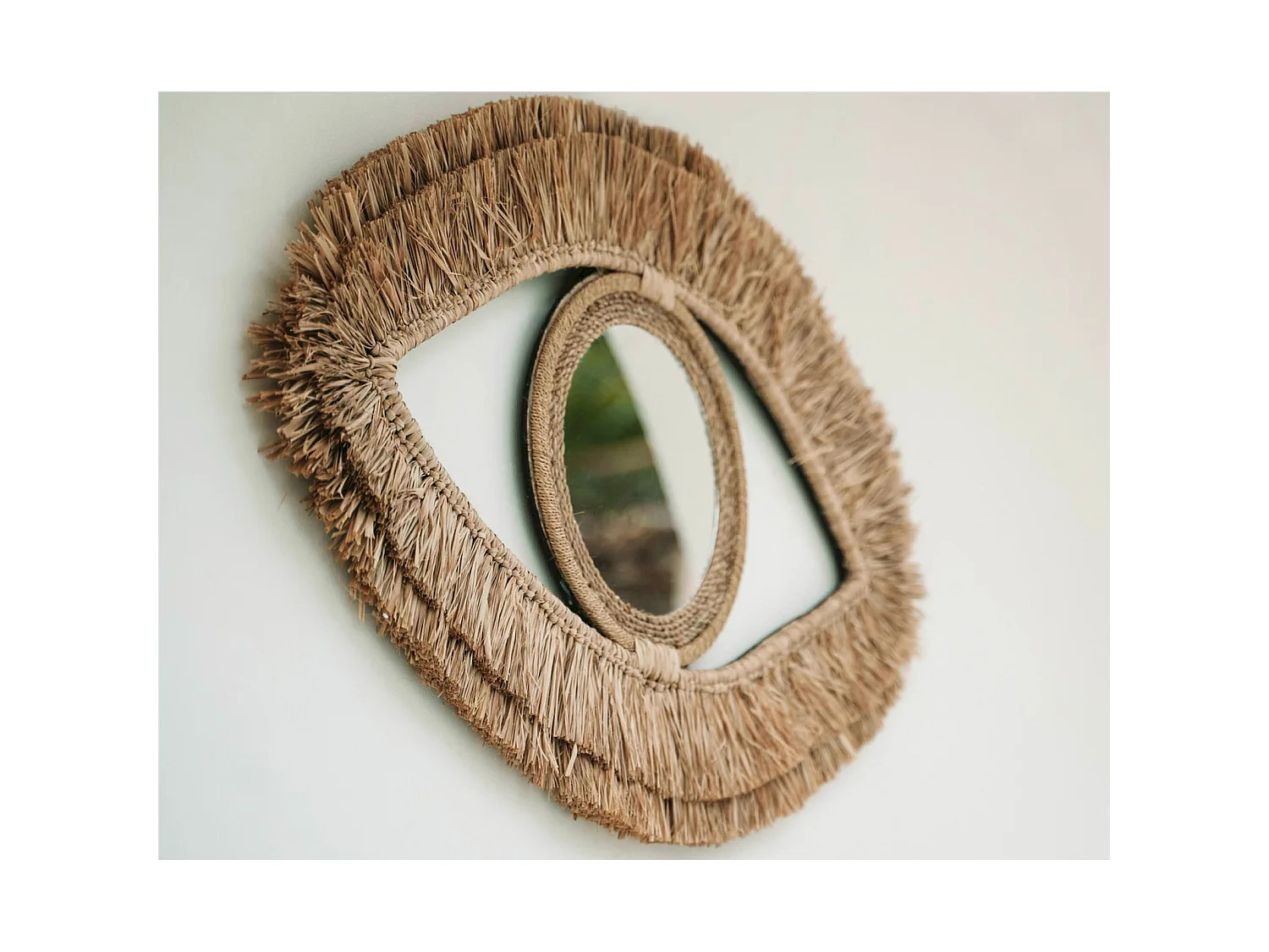 Miroir Raphia Bohème Bazar Bizar