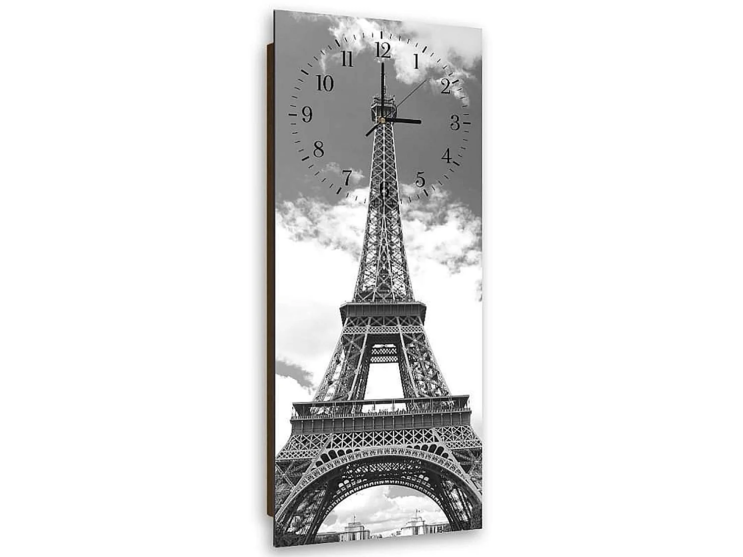 Horloge Murale Design Tour Eiffel en Monochrome - 40 x 118 cm