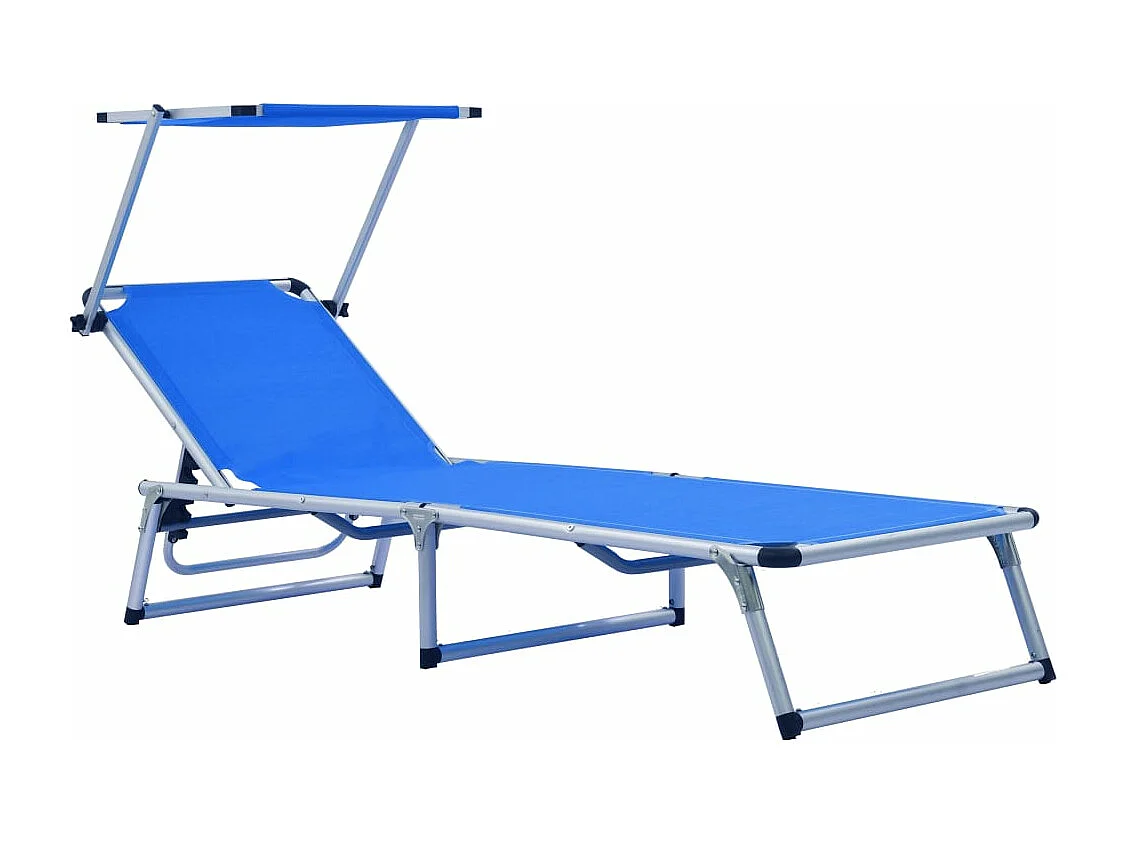 Lot de deux chaises aluminium bleue 186 x 58 x 75 cm 02_0011956