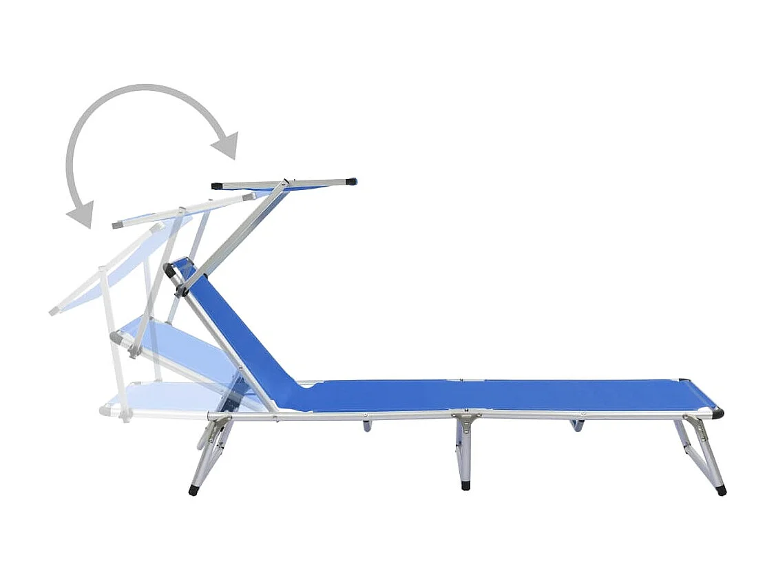 Lot de deux chaises aluminium bleue 186 x 58 x 75 cm 02_0011956