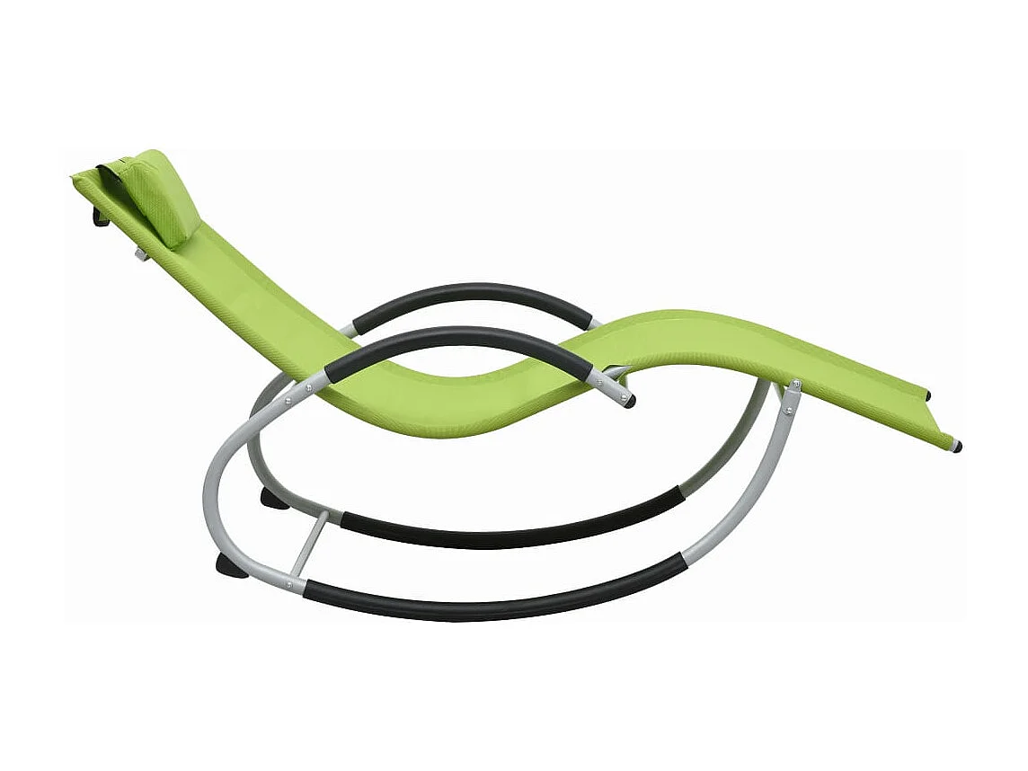 Sdraio sdraio prendisole lettino da giardino terrazza arredamento da esterno con cuscino in Textilene verde 02_0012566