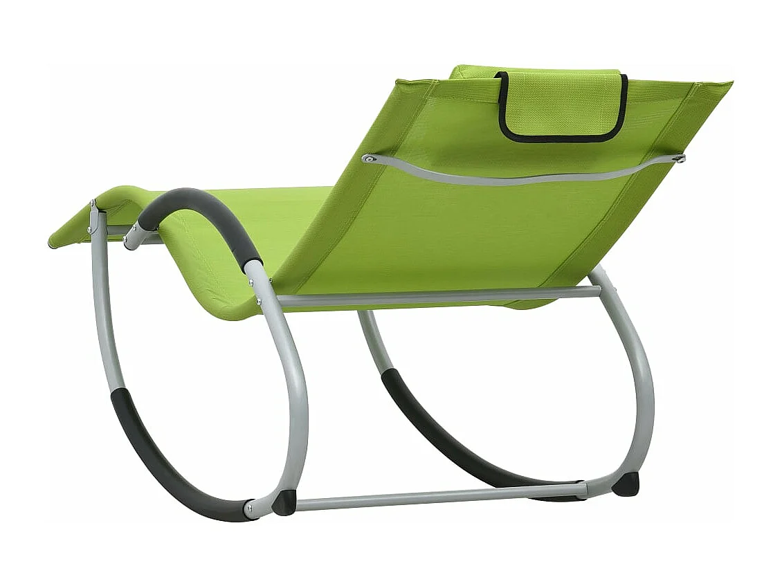 Sdraio sdraio prendisole lettino da giardino terrazza arredamento da esterno con cuscino in Textilene verde 02_0012566