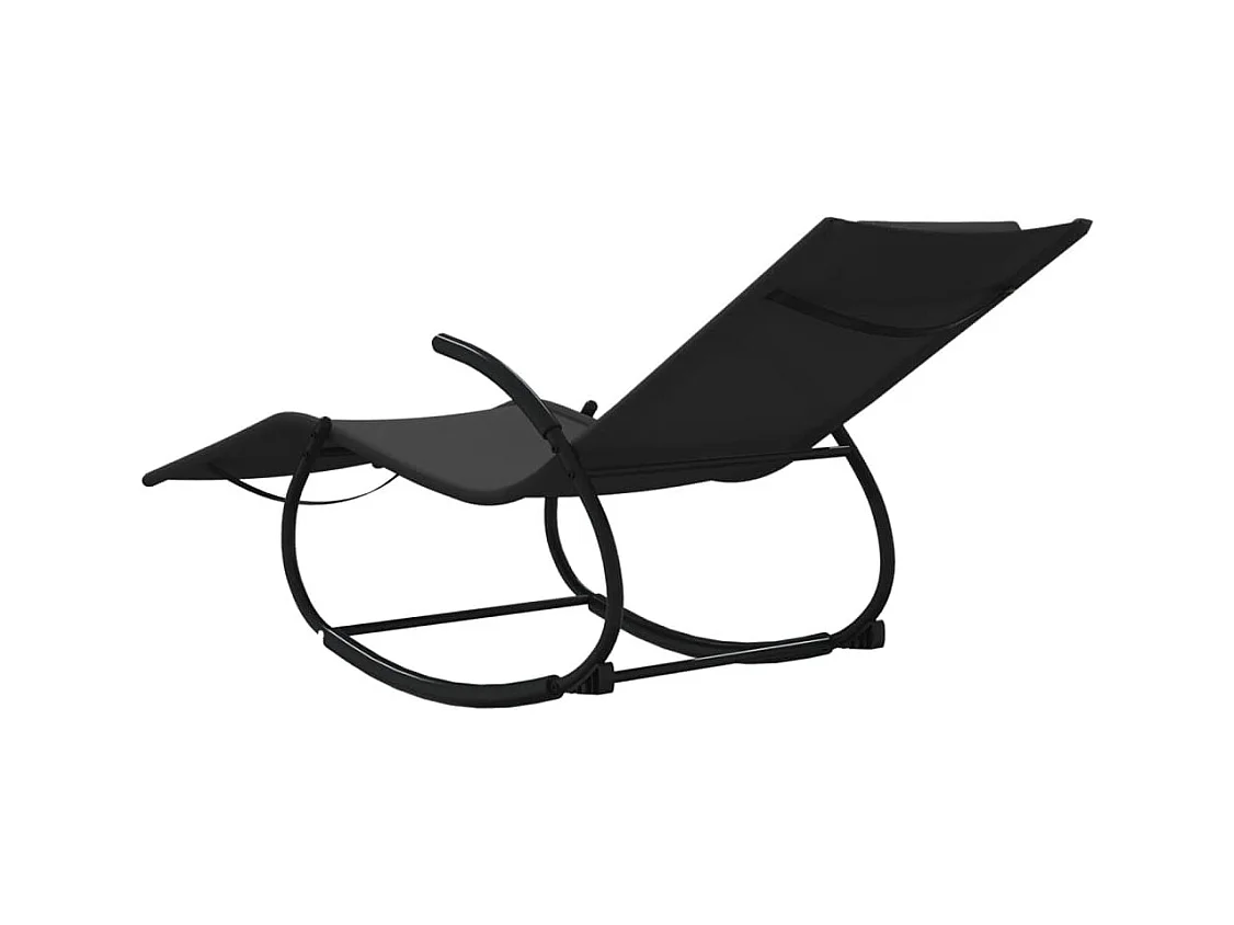 Transat chaise longue bain noire 164 x 61 x 73 cm 02_0012975