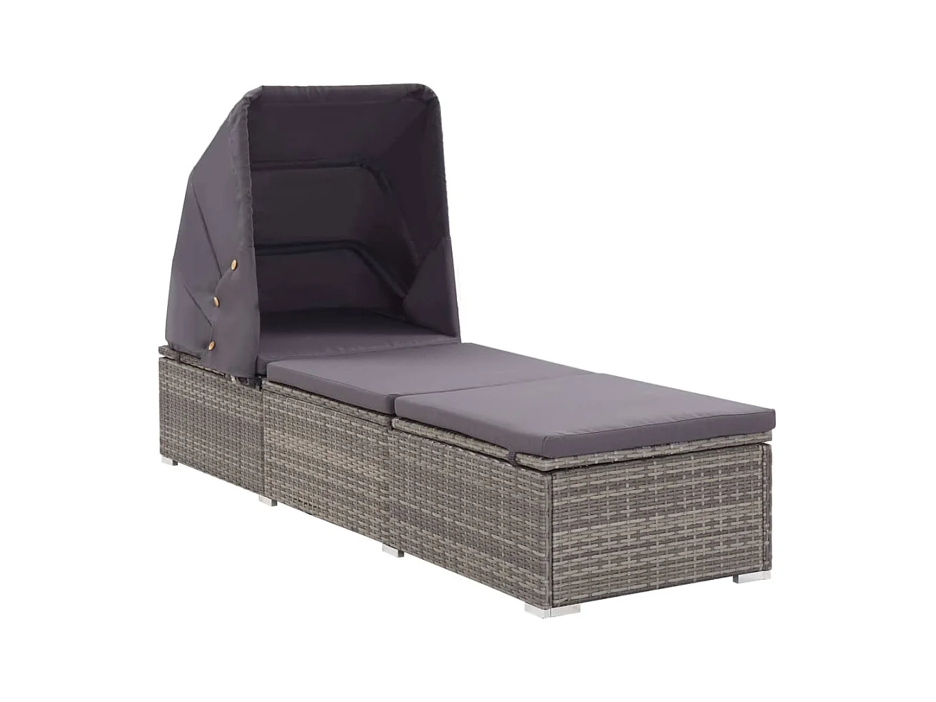 Transat chaise longue bain résine grise 195 x 60 x 110 cm 02_0012273