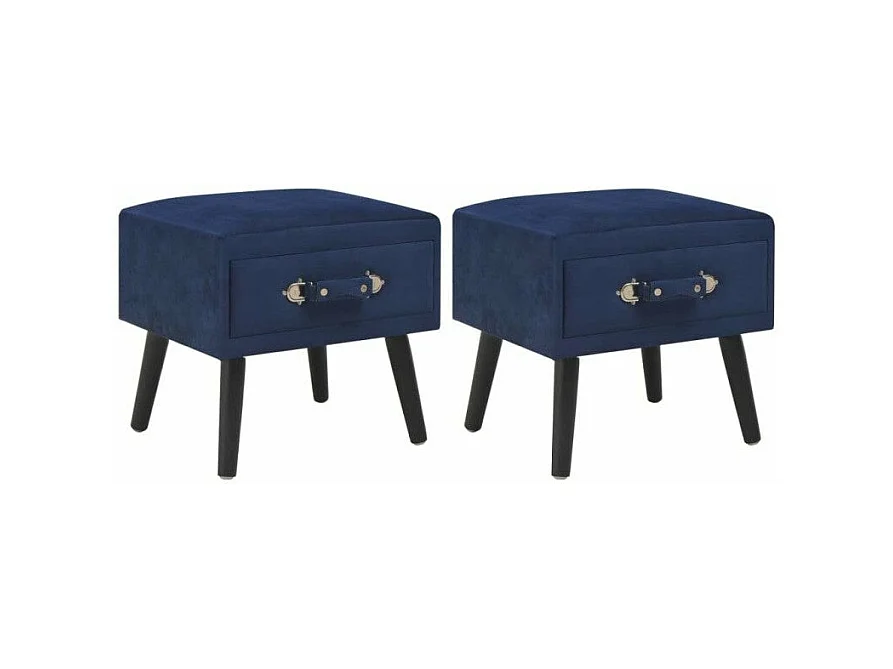 Comodino comodino cassettiera armadio mobili camera da letto 2 pz blu 40x35x40 cm velluto 1402049