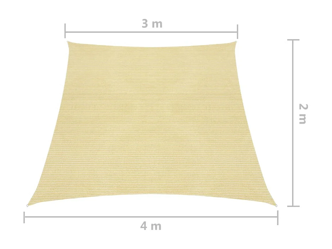 Voile toile d'ombrage parasol beige 300 x 400 x 2000 cm 02_0008965