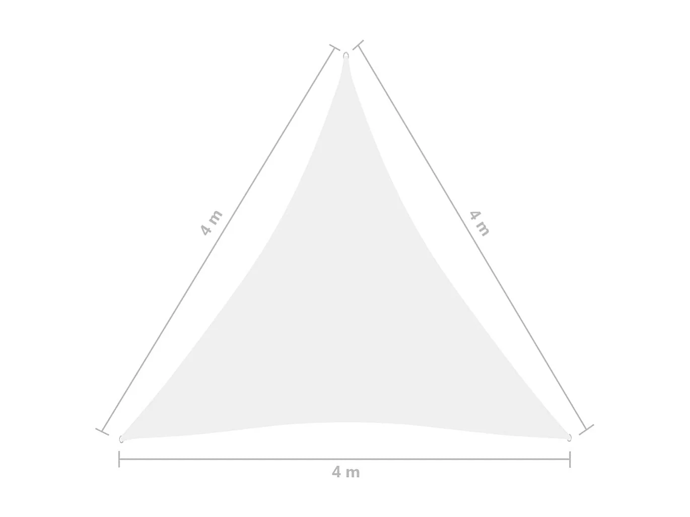 Voile toile d'ombrage parasol tissu blanche 400 x 400 x 400 cm 02_0009864