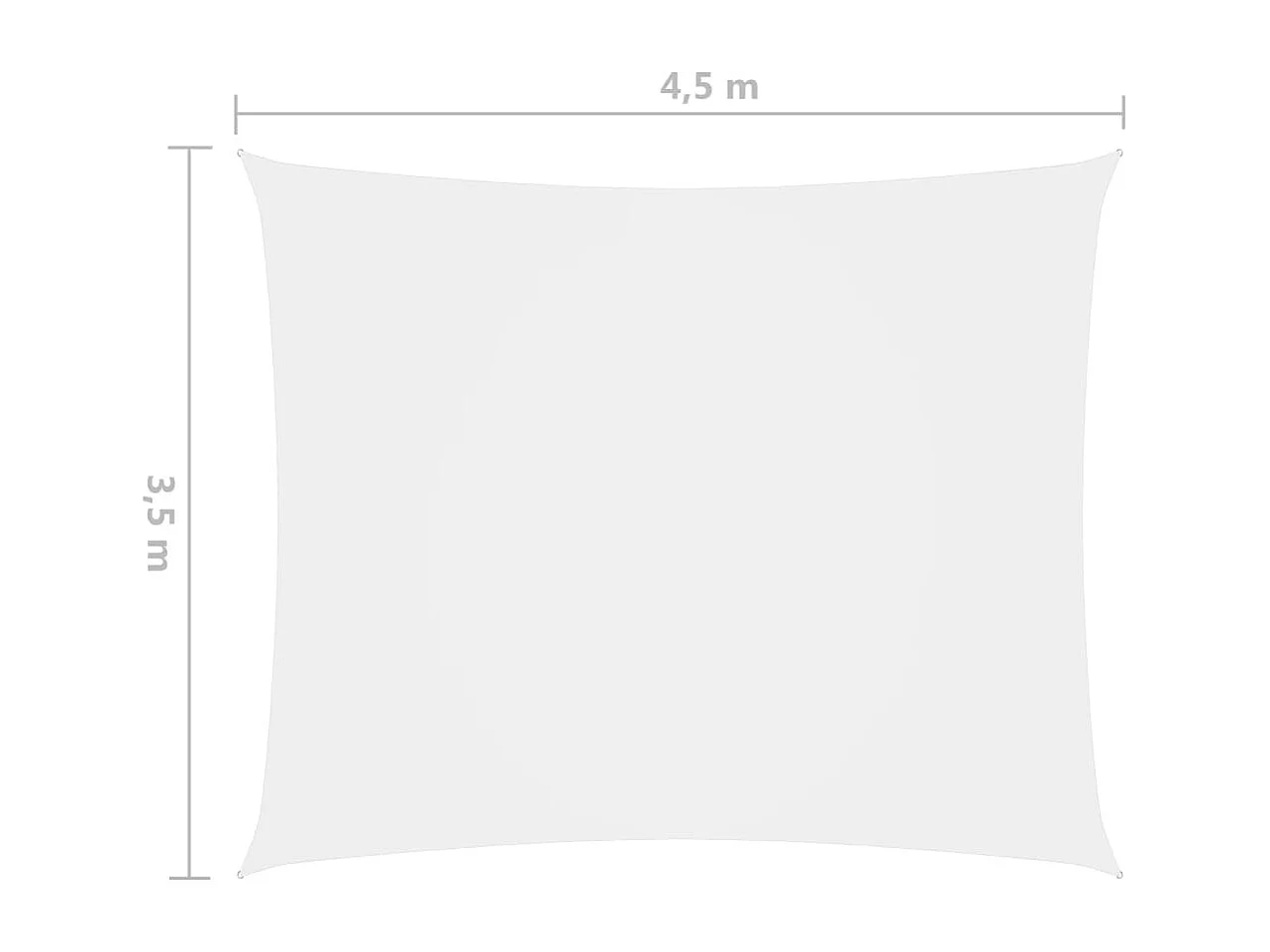 Voile toile d'ombrage parasol tissu blanche 450 x 350 x 350 cm 02_0009640