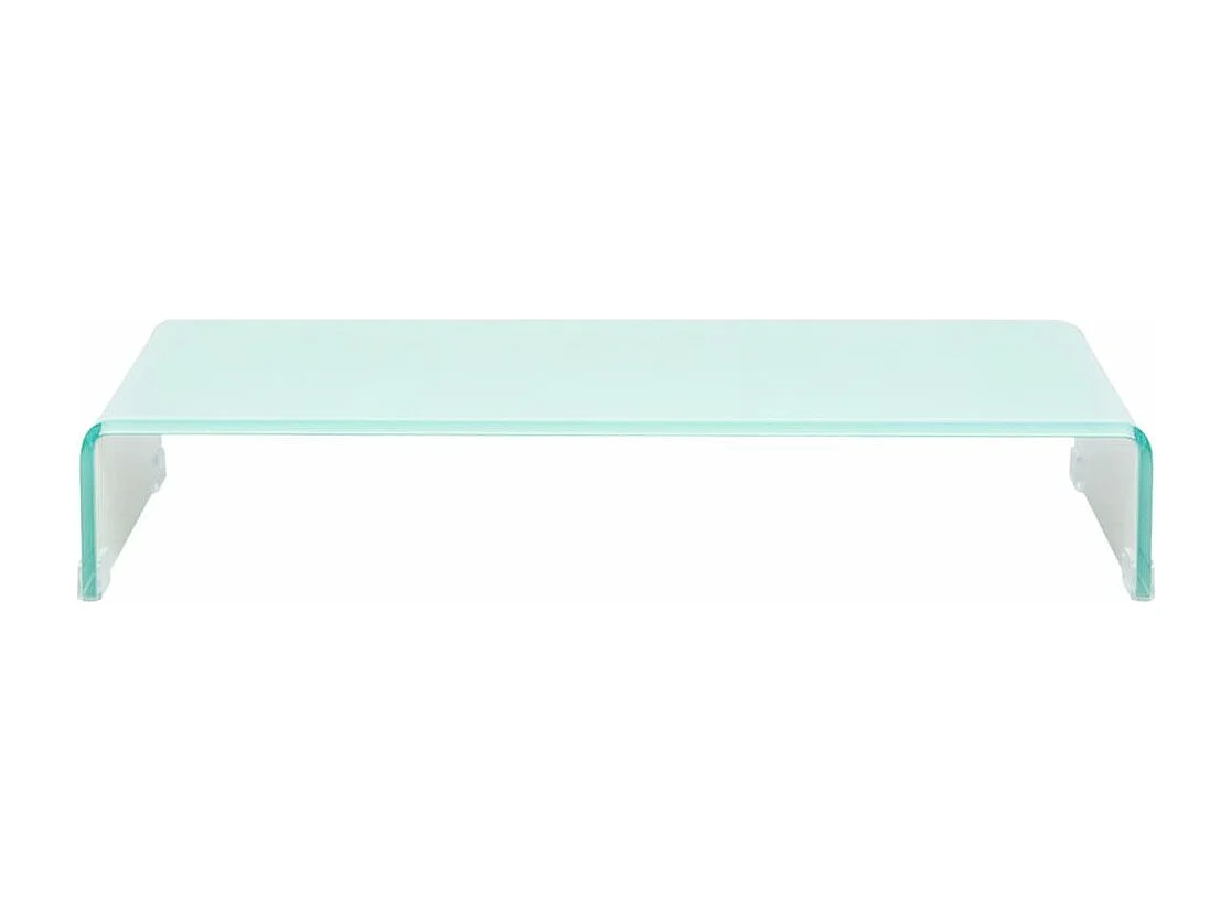 Mueble TV Buffet TV diseño práctico soporte televisión para monitor 70 cm cristal blanco 2502049