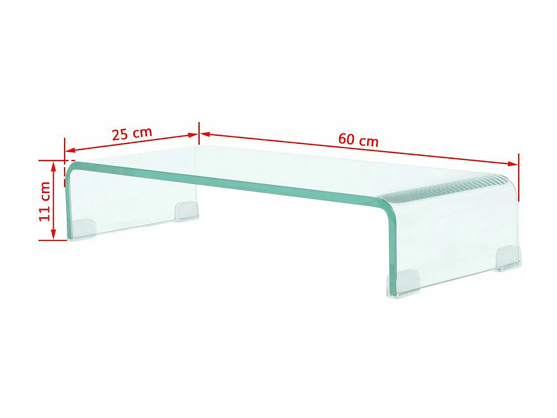 Mobile TV TV buffet pratico televisore dal design per monitor da 60 cm in vetro trasparente 2502256