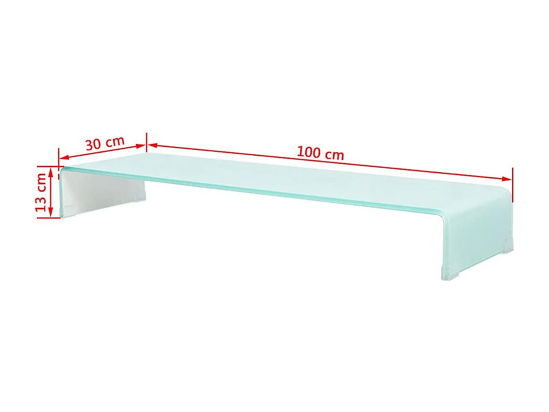 Meuble télé tv verre 100 x 30 x 13 cm 2502222