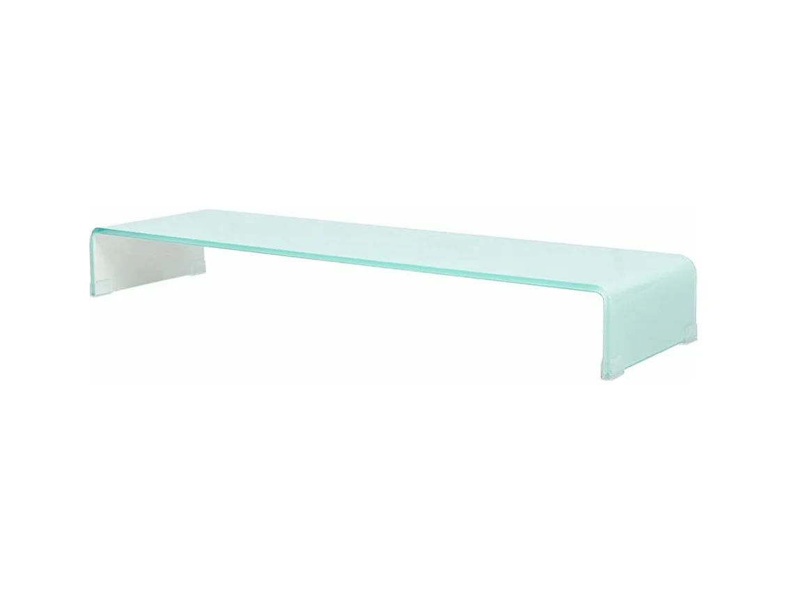 Mobile TV TV buffet pratico supporto televisivo dal design per monitor 100 cm vetro bianco 2502222