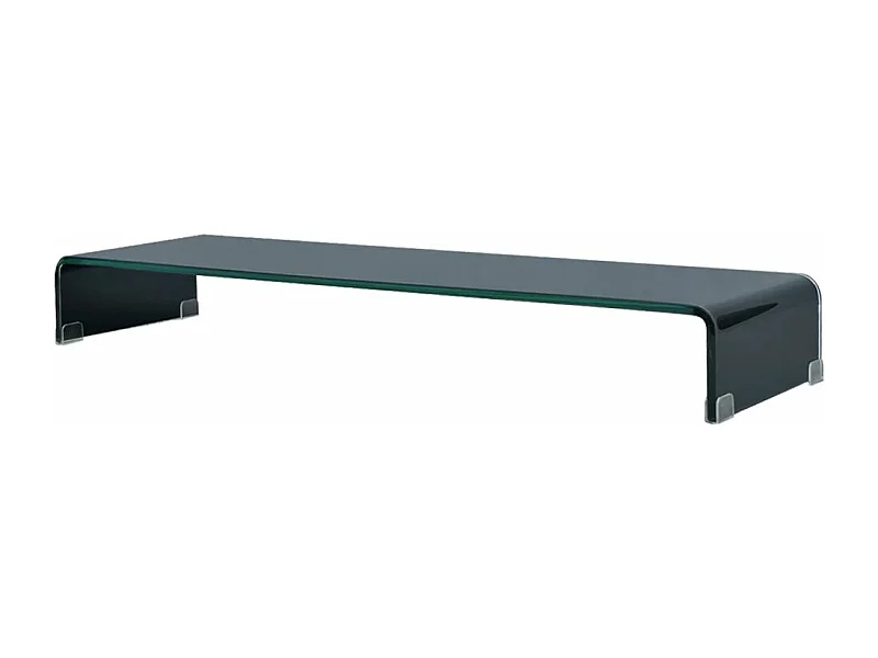 Armário de TV Buffet de TV design prático suporte de televisão para monitor 100 cm vidro preto 2502051