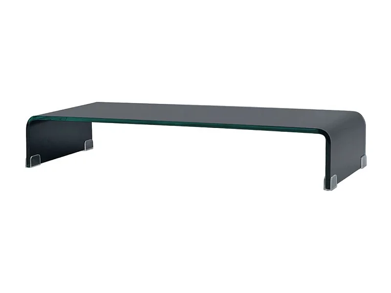 Mueble TV Buffet TV diseño práctico soporte televisión para monitor 70 cm cristal negro 2502230