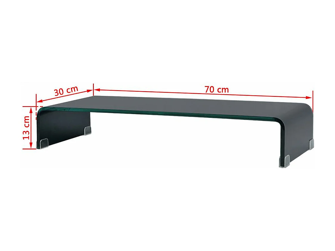 Móvel de TV Buffet de TV design prático suporte de televisão para monitor 70 cm vidro preto 2502230