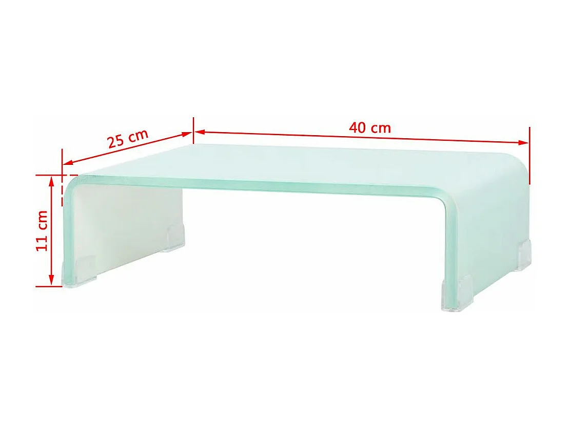 Móvel de TV Buffet de TV design prático suporte de televisão para monitor 40 cm vidro branco 2502227