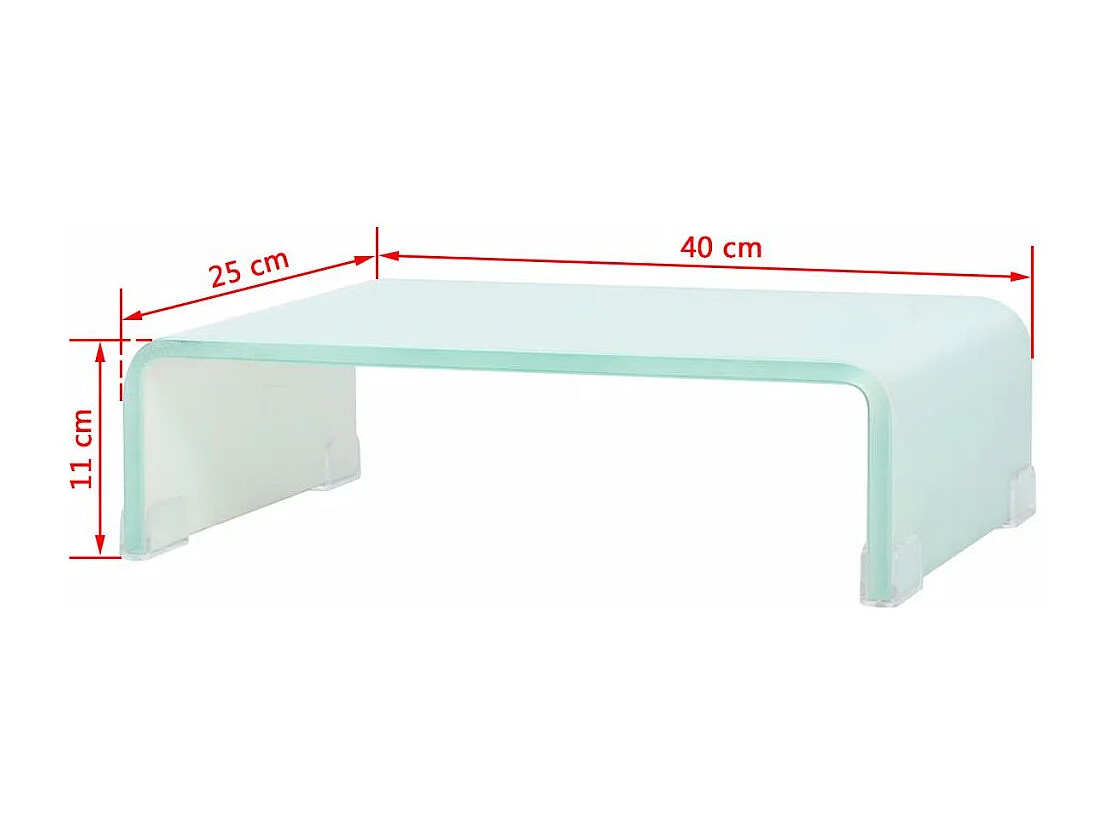 Móvel de TV Buffet de TV design prático suporte de televisão para monitor 40 cm vidro branco 2502227