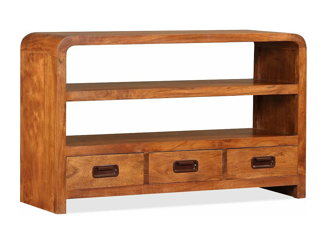 Móvel de TV Buffet de TV design prático madeira maciça com acabamento sheesham 90 cm 2502165