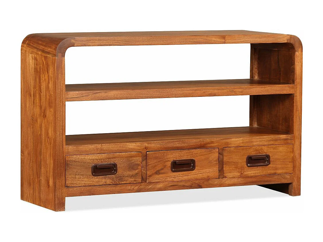Móvel de TV Buffet de TV design prático madeira maciça com acabamento sheesham 90 cm 2502165