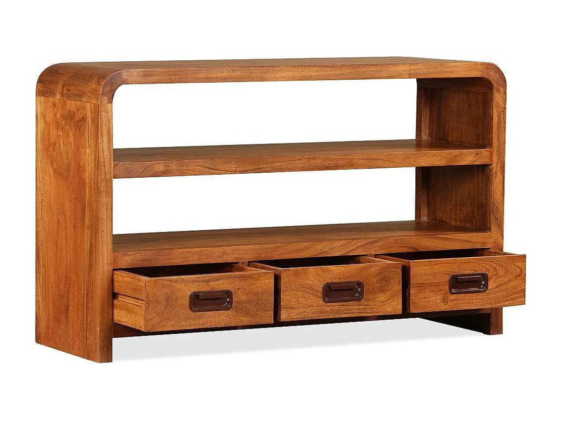 Móvel de TV Buffet de TV design prático madeira maciça com acabamento sheesham 90 cm 2502165