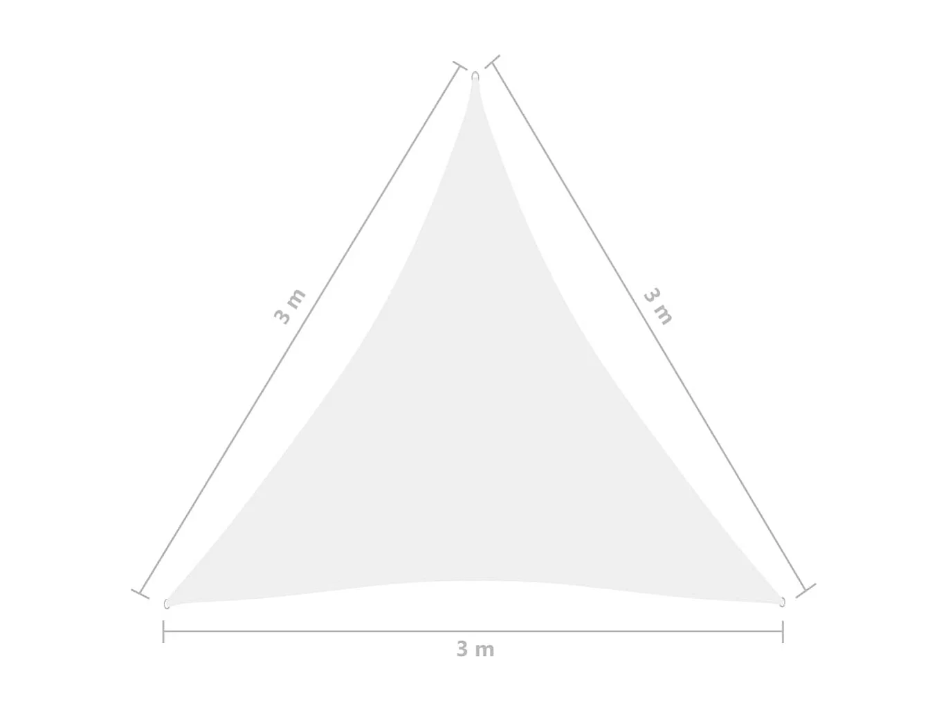 Vela de sombra parasol triangular tela Oxford 3 x 3 x 3 m blanco 02_0009821