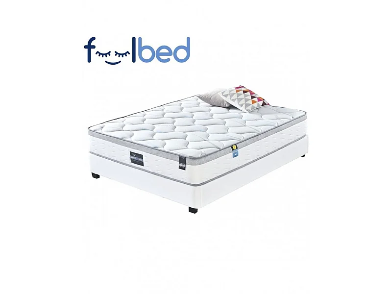 Ensemble Matelas Sommier Coffre Blanc 180 Nova