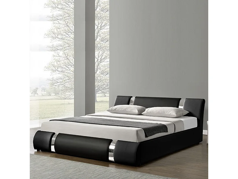 Ensemble Matelas Sommier Coffre Noir 160 Nova