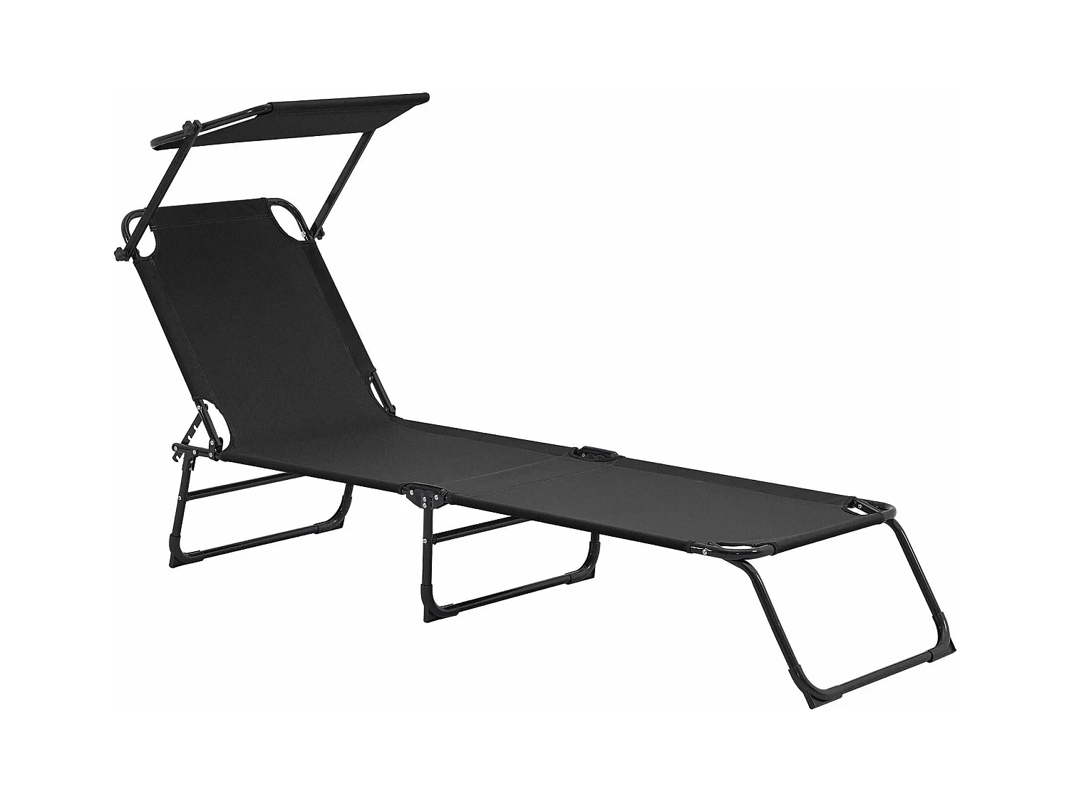 Bain de soleil transat noire 187 x 53 x 27 cm 03_0000990