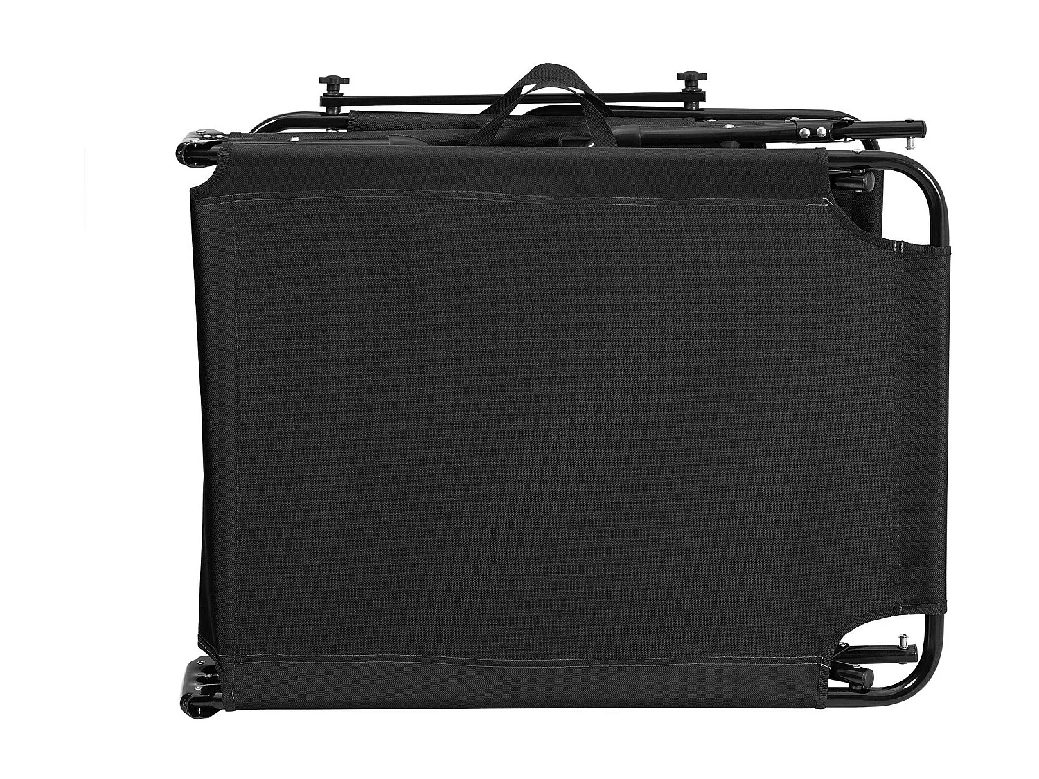 Espreguiçadeira dobrável com guarda-sol aço PVC poliéster 187 cm preto 03_0000990