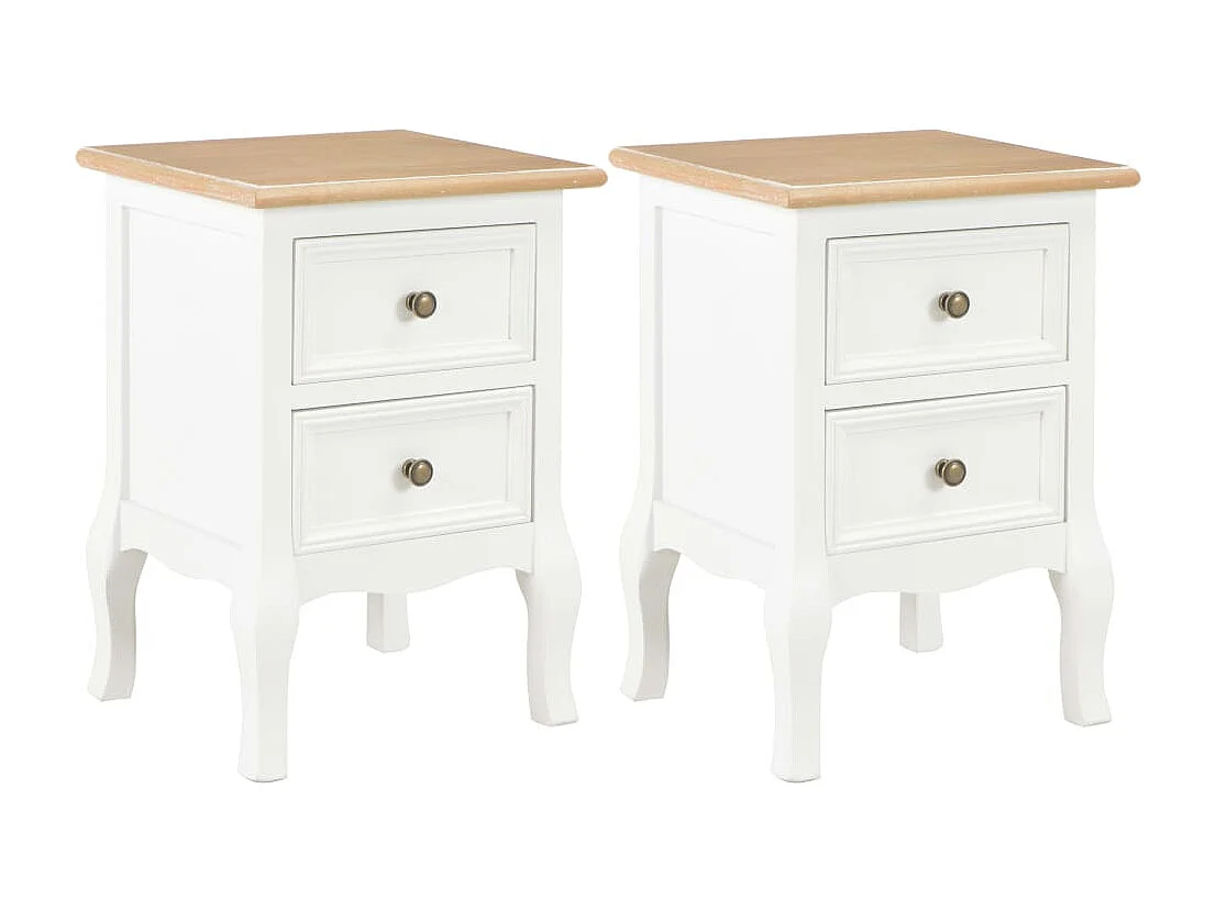 Mesa de cabeceira cômoda guarda roupa móvel quarto 2 peças branco 35x30x49 cm mdf 1402162