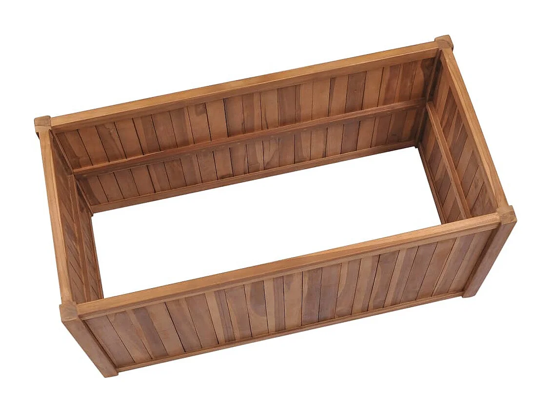 Fioriera rialzata per giardino fiorito 100 x 50 x 70 cm in legno massello di teak 02_0000900